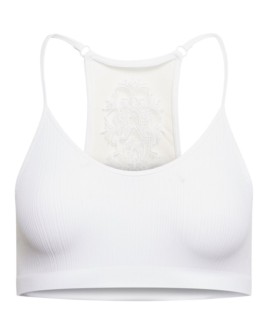 White Steve Madden The Ella Mesh + Women's Bras | PH 1632ZTU